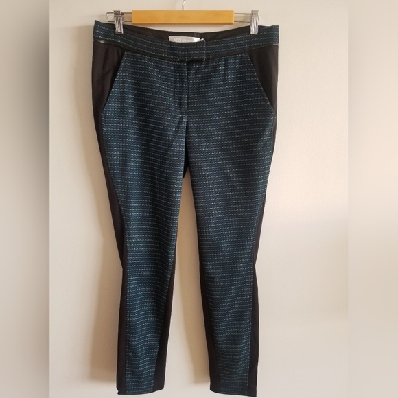 ABS Trouser Black with Green & Blue Metalic Pattern - size 8 - Picture 1 of 11